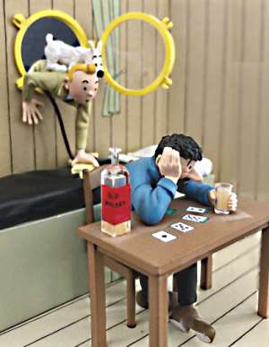 3 Figuren-Diorama (2009) - Tim trifft Haddock, Struppi im Schlepptau